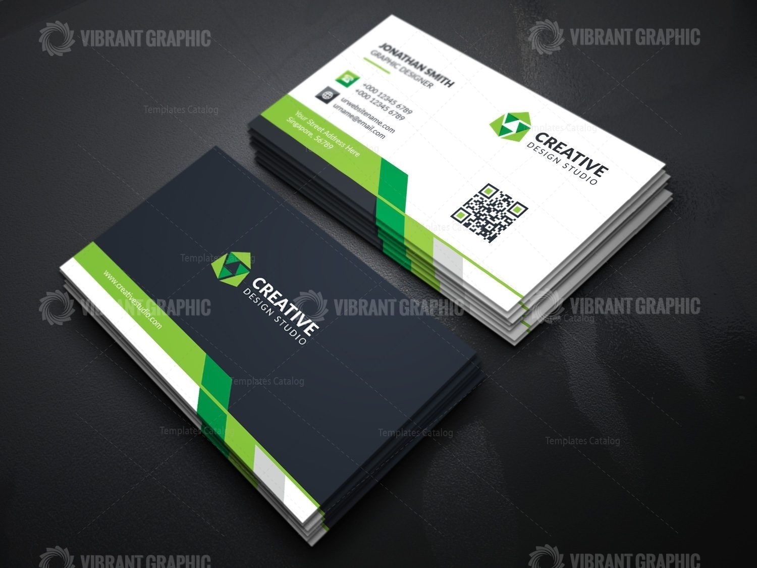 Modern Business Card Template with Creative Design - Vibrant Graphics ...