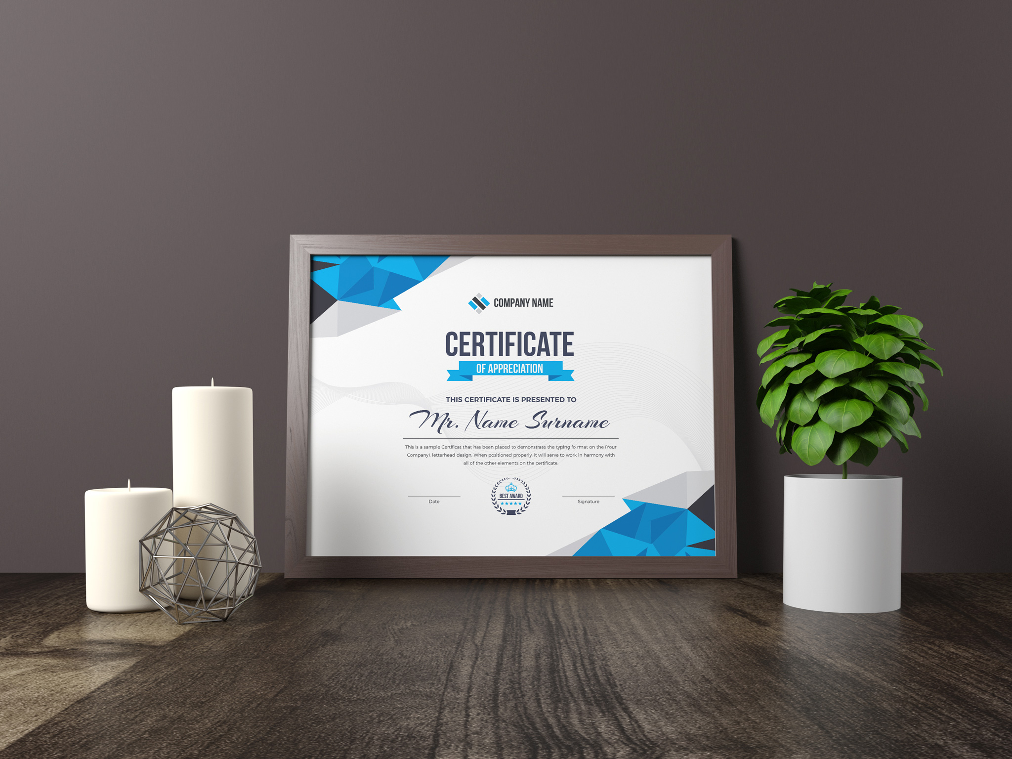 Diamond Elegant Professional Certificate Template