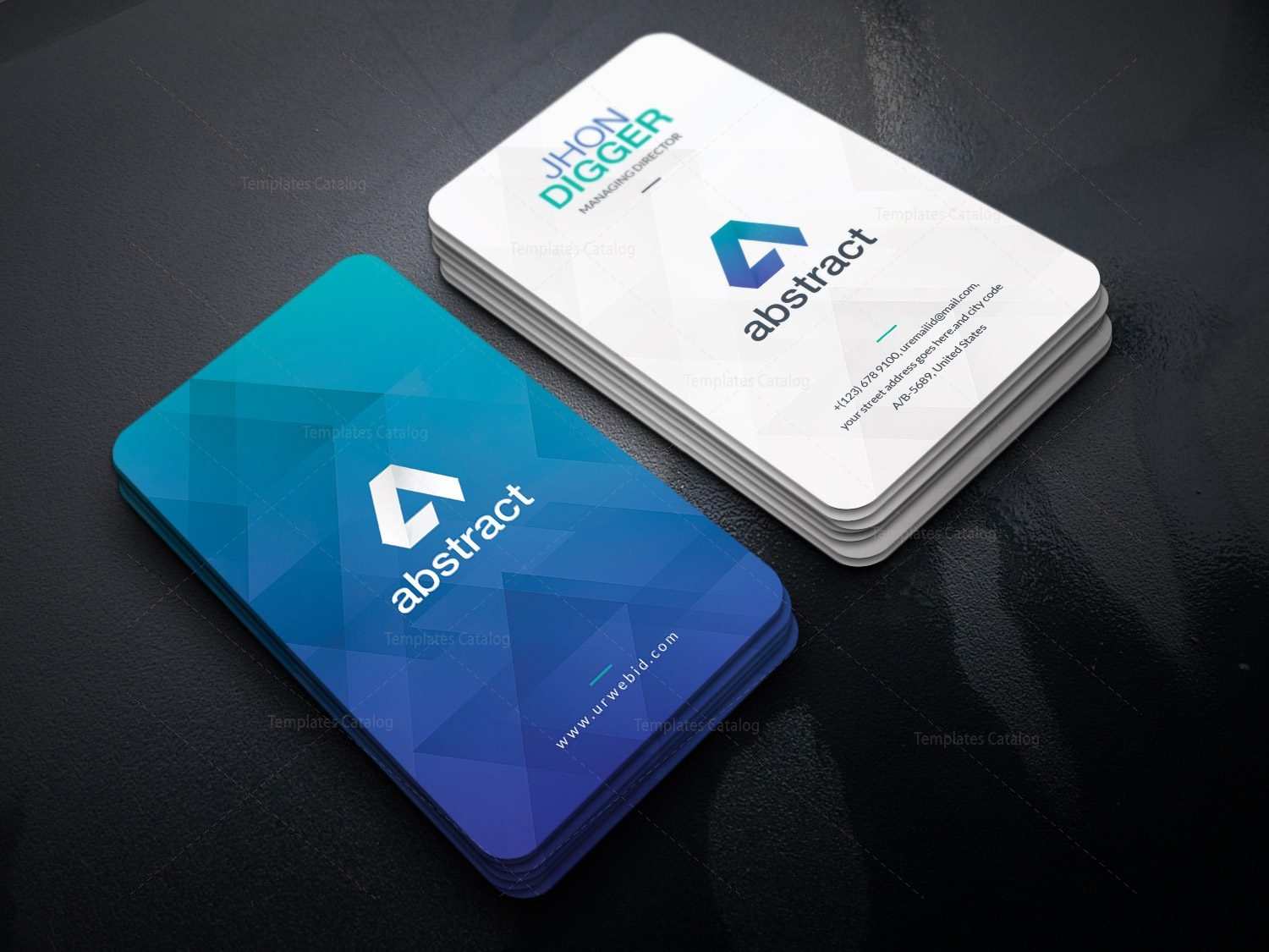 Blue Vertical Business Card