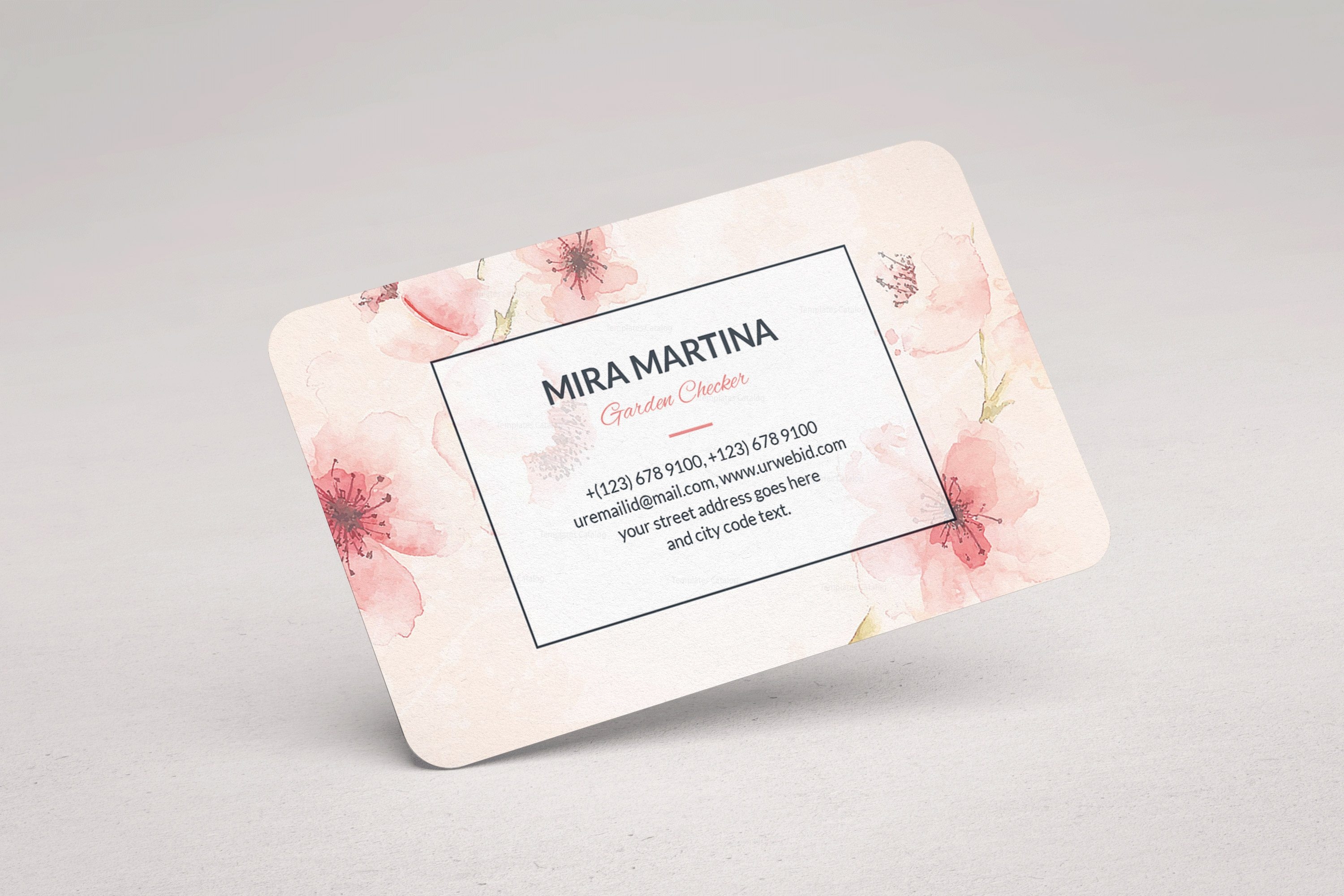 Pink Floral Business Card Design