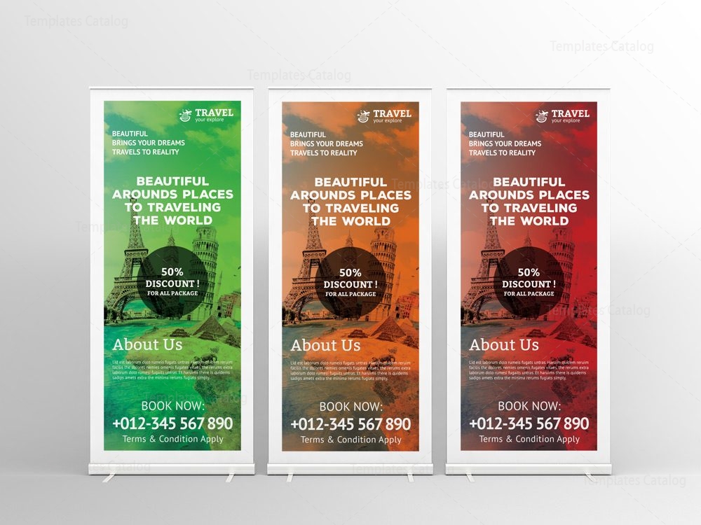Travel Agency Roll-Up Banner Template