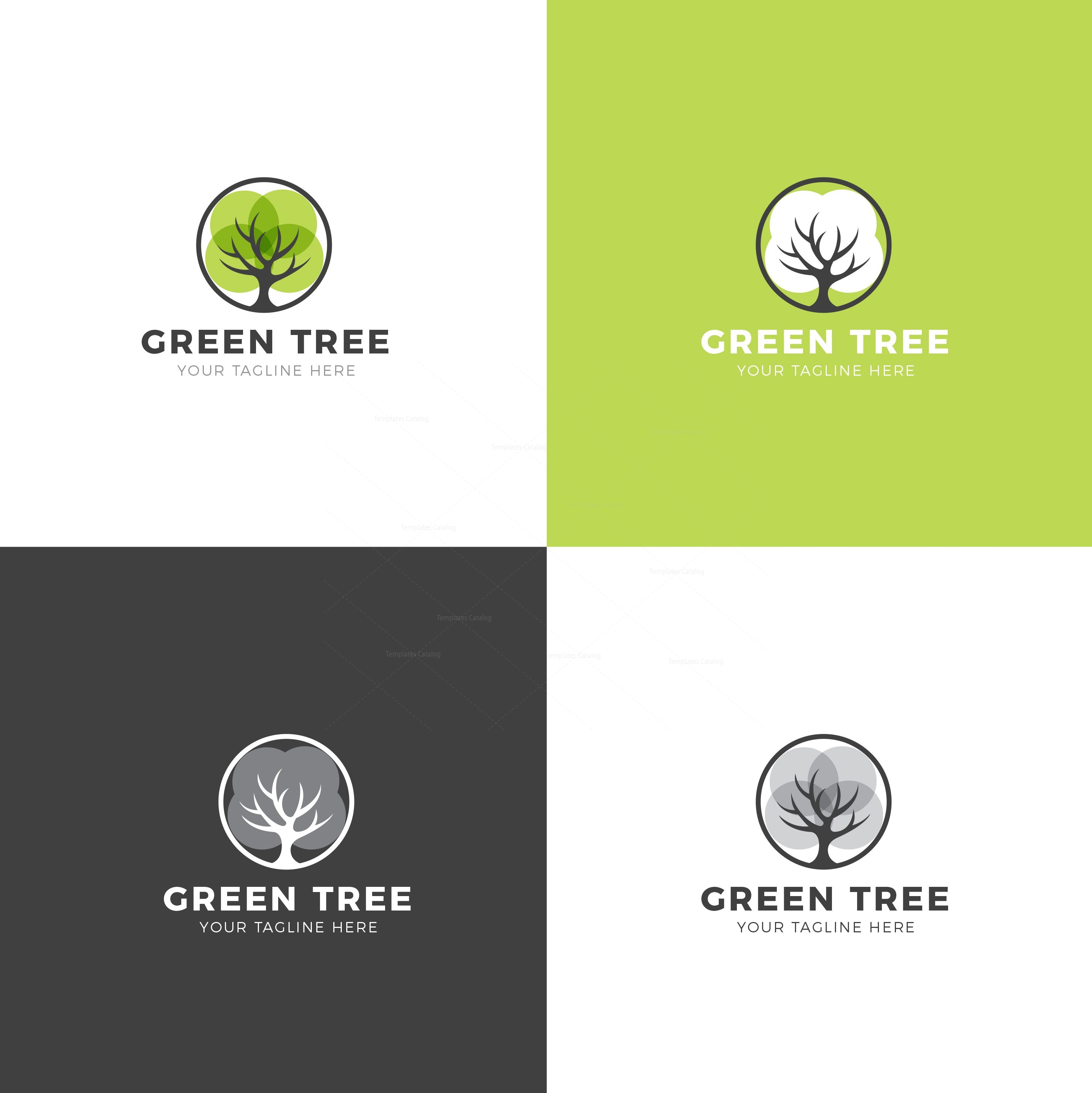 Green Tree Professional Logo Design Template
