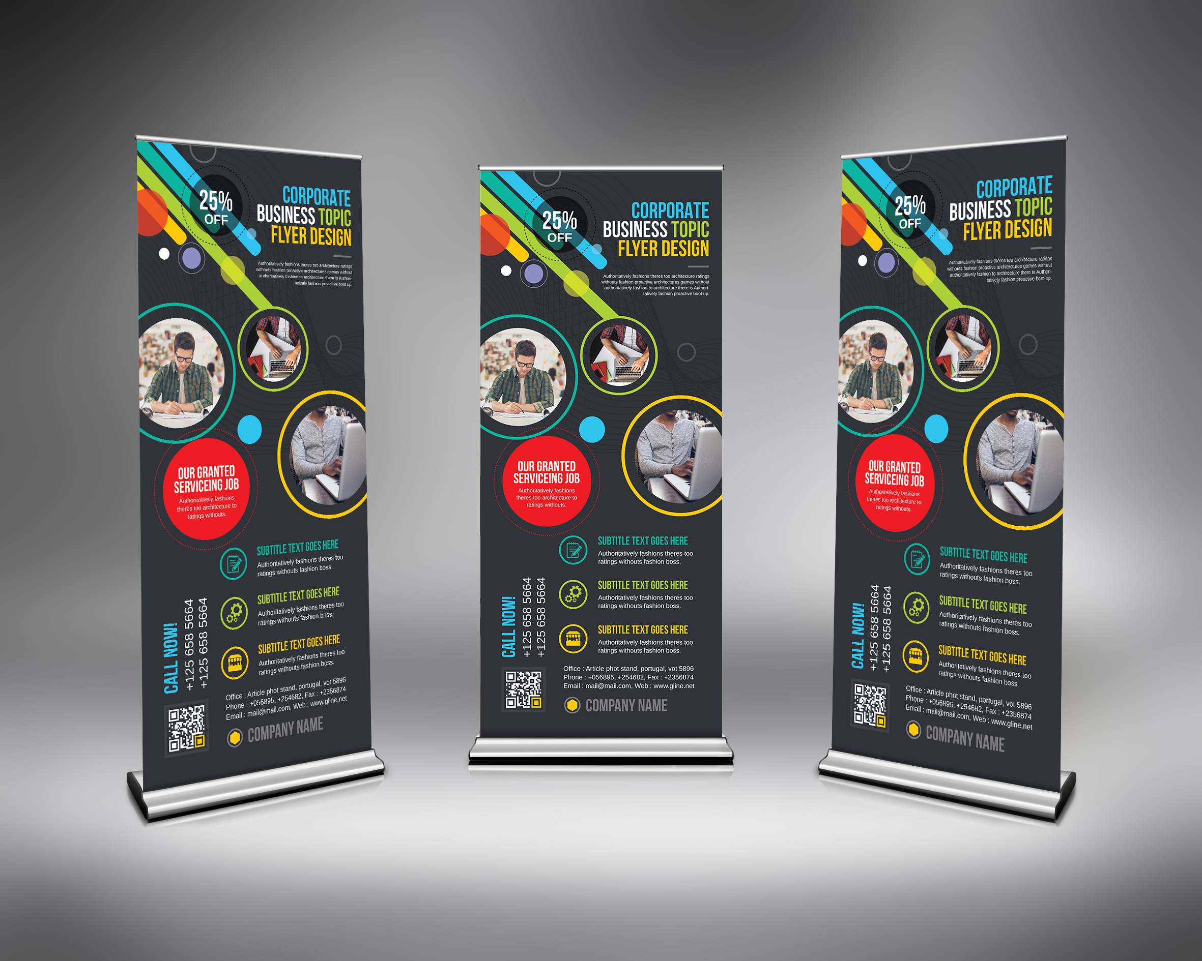 PSD Vibrant Roll-Up Banner Template