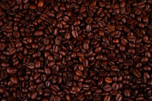 Closeup of roasted coffee beans