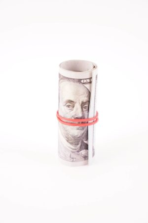 Roll of money Isolated Stock Photo
